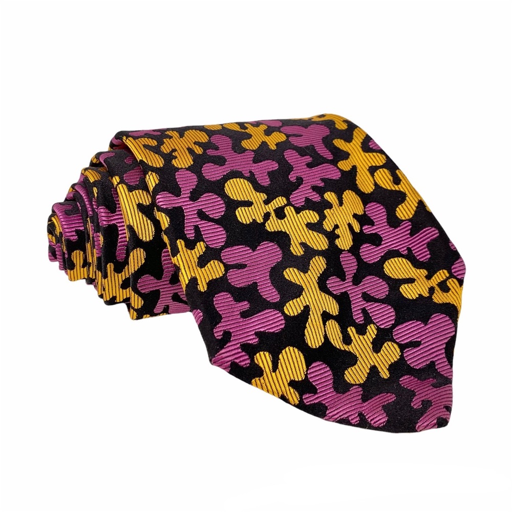 Richard James Splat Blob 100% Silk Multicolor Pink Yellow England Necktie Tie